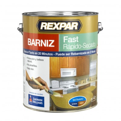 REXPAR  BARNIZ FAST RAPIDO SECADO SATINADO 4 LITROS