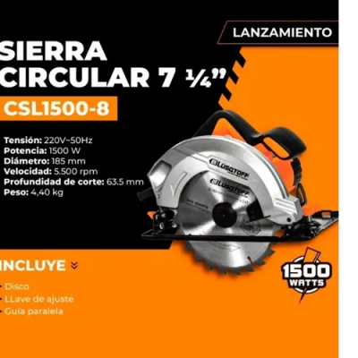 SIERRA CIRCULAR 1500W 185mm GUIA DISCO LUSQTOFF